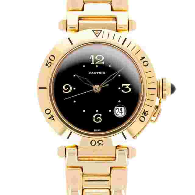 Cartier Pasha
                           
                                 Yellow Gold Automatic Pasha Ref. 1989 with Rare Black Dial