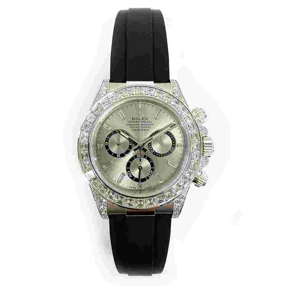 Rolex Daytona
Factory Set Stones White Gold Silver Diamond Dial 126539TBR