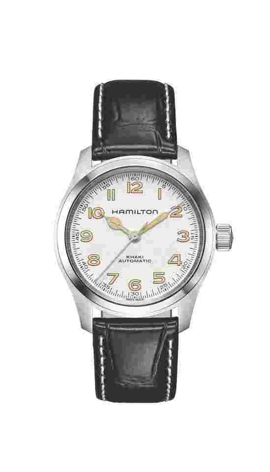Hamilton Khaki Field Murph
                           
                                 H70405710 KHAKI FIELD MURPH 38mm White Dial Leather Auto Mens Watch