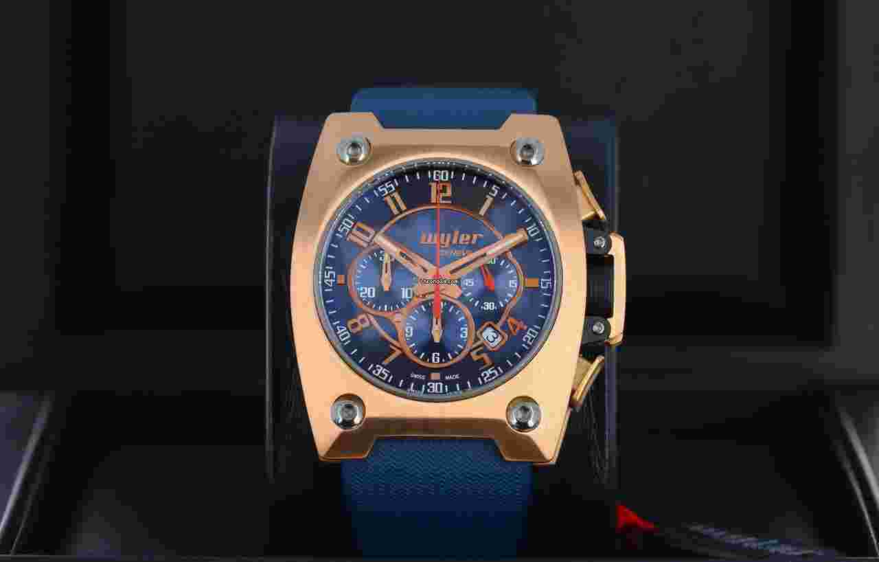 Wyler Code R
                           
                                 Chronograph 18kt Rose Gold 'Bleu' Incaflex Limited Edition 1005.00.B02.RBA Rare