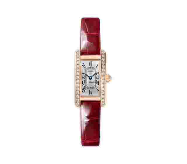 Cartier Tank Américaine
                           
                                 15mm Tank Americaine 18k Rose Gold Diamond Bezel Quartz