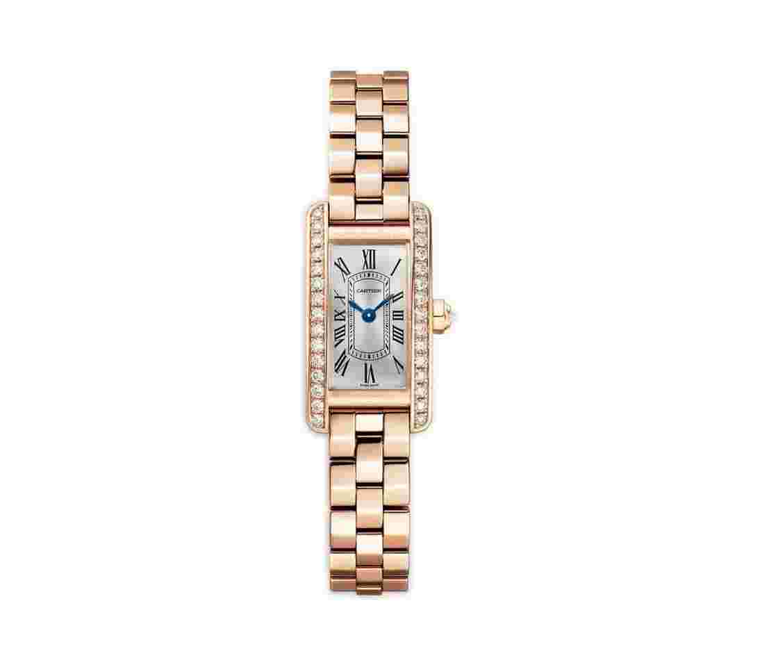 Cartier Tank Américaine
15mm Tank Americaine Diamond Bezel 18k Rose Gold Bracelet Quartz