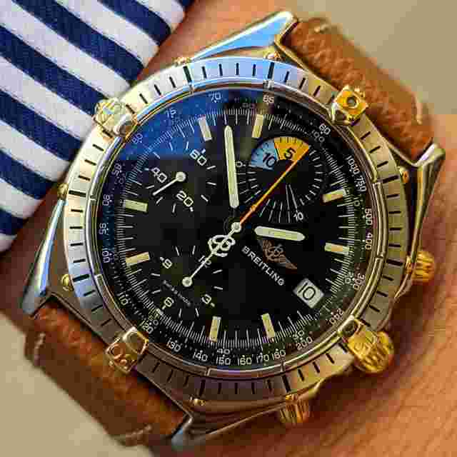 Breitling Chronomat
                           
                                 Yachting Regatta Gold & Steel Chronomat 81.950 Black Dial