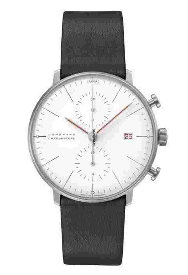 Junghans max bill Chronoscope
                           
                                 Bauhaus White Dial Leather Strap Watch 27/4303.02