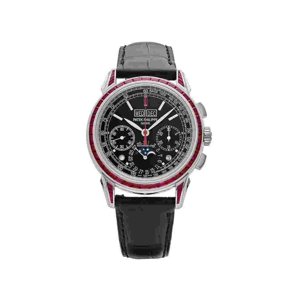 Patek Philippe Perpetual Calendar Chronograph
                           
                                 Grand Complications 5271/12P-001 Perpetual Calendar Platinum Black Dial Ruby Bezel