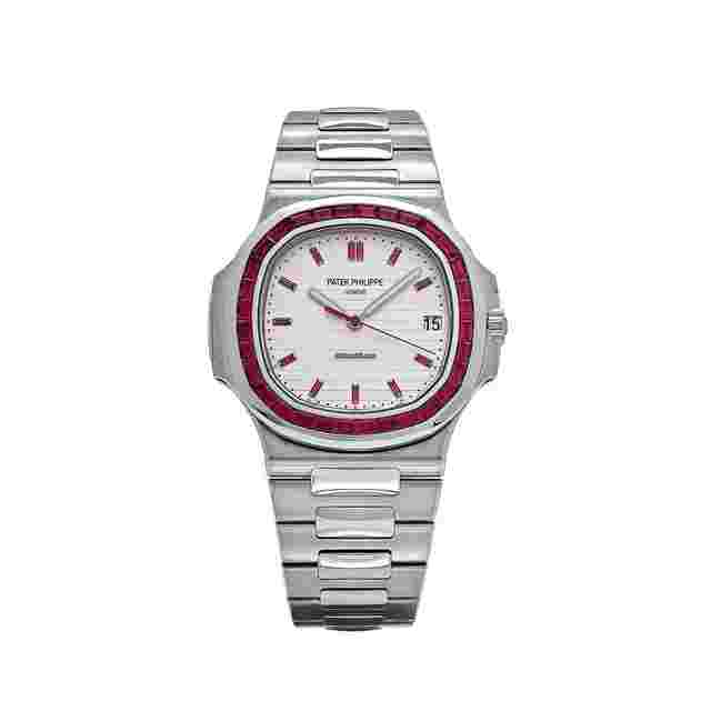Patek Philippe Nautilus
                           
                                 5711/112P-010 Platinum White Dial Ruby Bezel