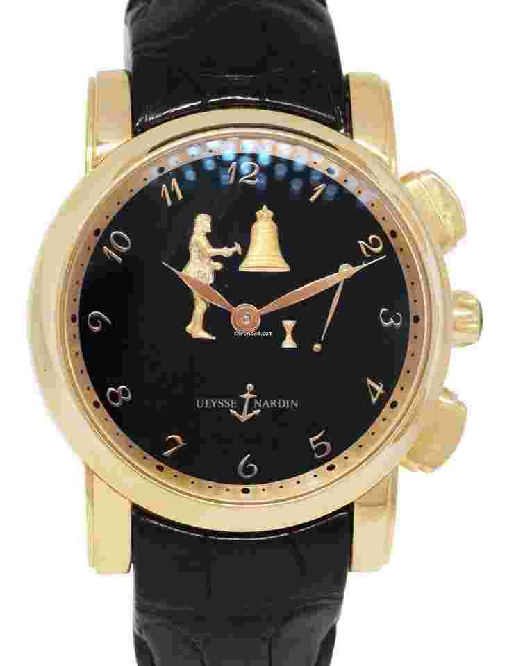 Ulysse Nardin Sonata
                           
                                 Hourstricker 18k Rose Gold Black dial 42mm B/P 756-88