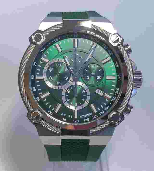 Guess GC (Guess Collection) Luxury Watches Cableforce Chrono Silicone Green Y24019G9MF