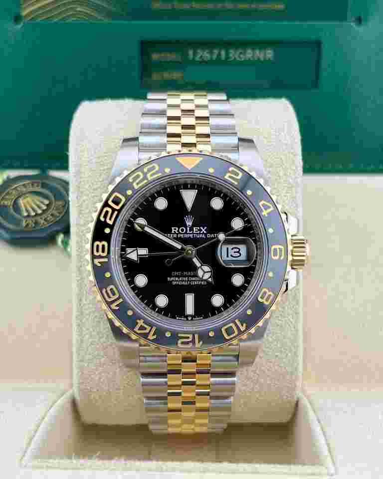 Rolex GMT-Master II
In Stock 2024 GMT-Master II Black Dial 126713GRNR 18k Two Tone YG Jubilee Bracelet