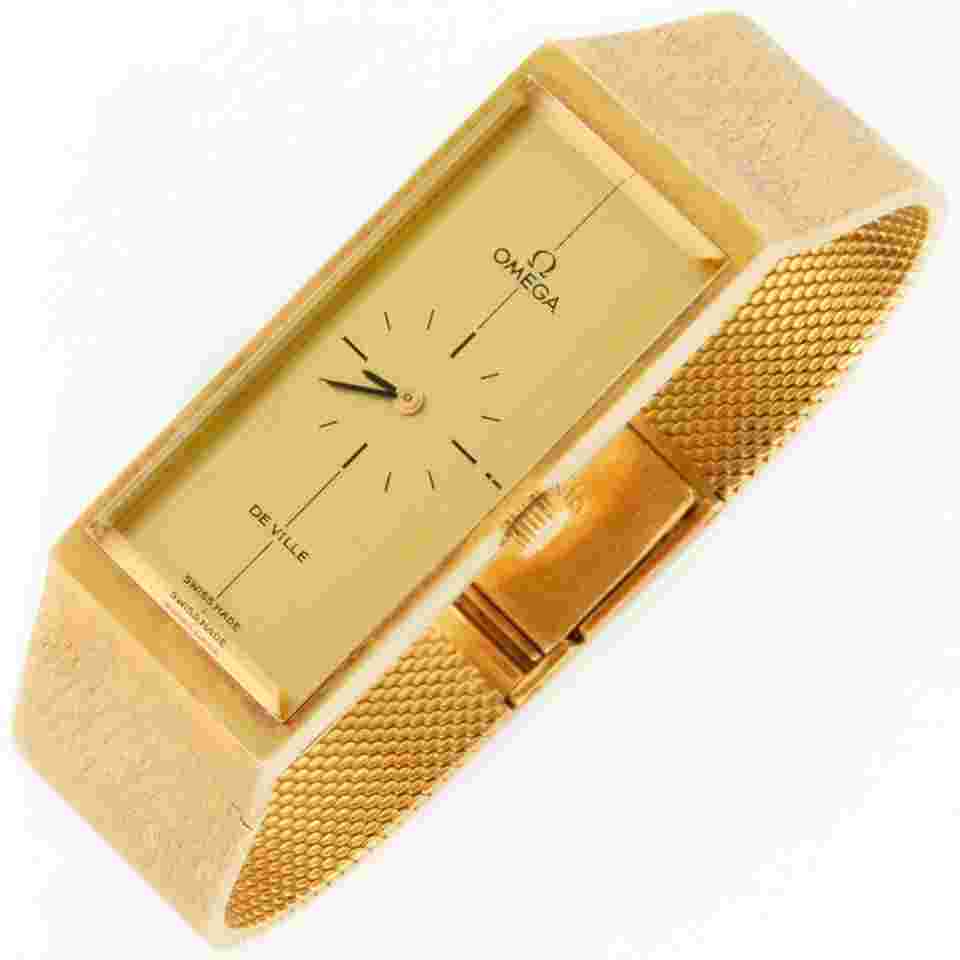 Omega
Vintage De Ville Ladies 18K Gold Long Rectangular Bracelet BA.711.8324