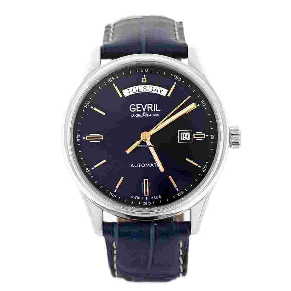 Gevril
                           
                                 Excelsior Day Date Stainless Steel Blue Dial 42mm 48202 Full Set