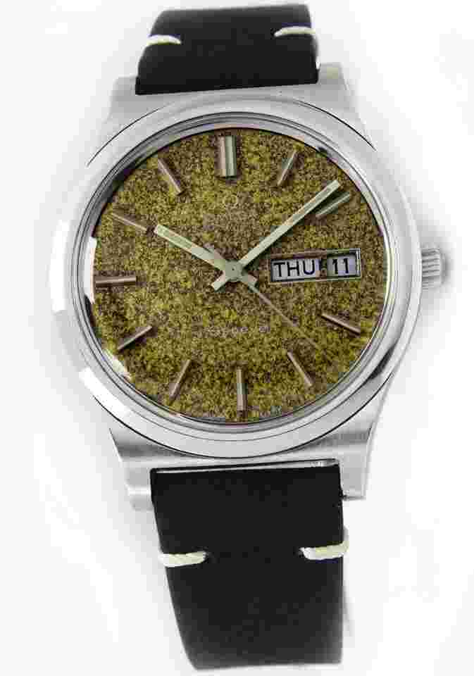 Omega Genève
                           
                                 1973 Geneve Automatic Original Patina Tropical Dial Steel Mens Vintage Watch Ref 1660169