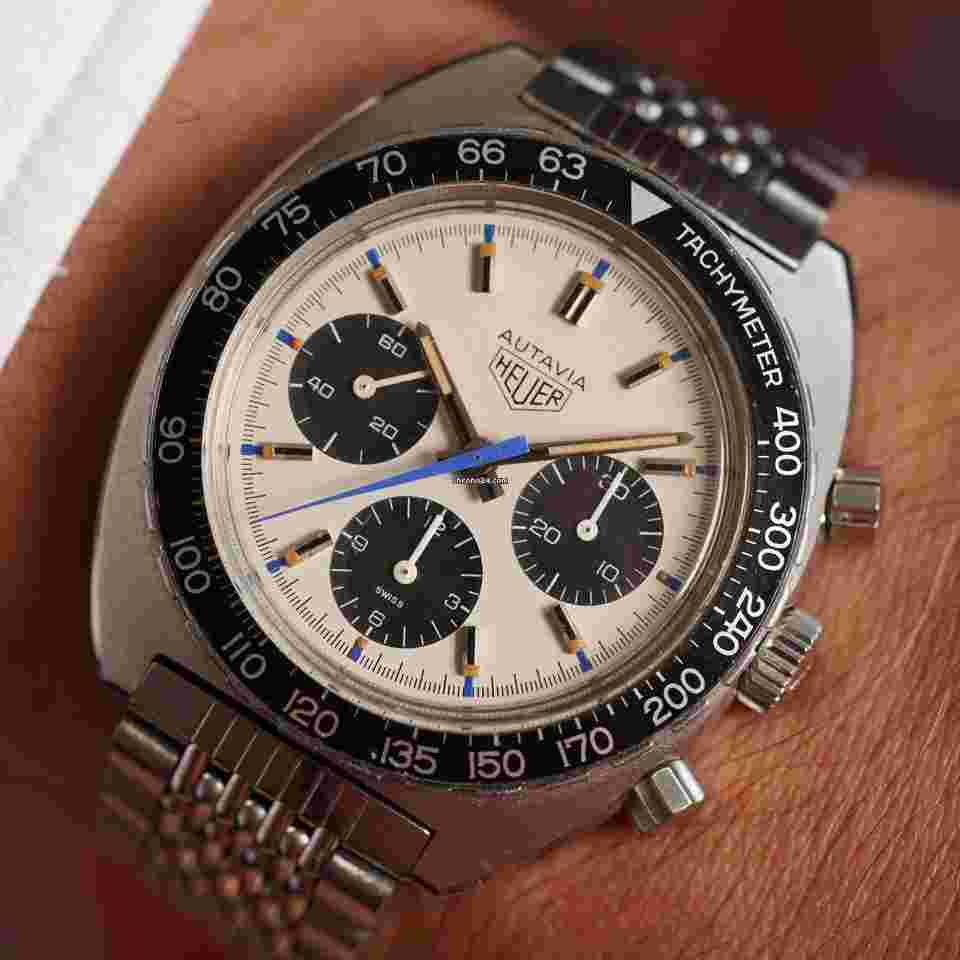Heuer
Autavia “Jo Siffert Colors” 3 Register Reference 73663 Full Set Unpolished