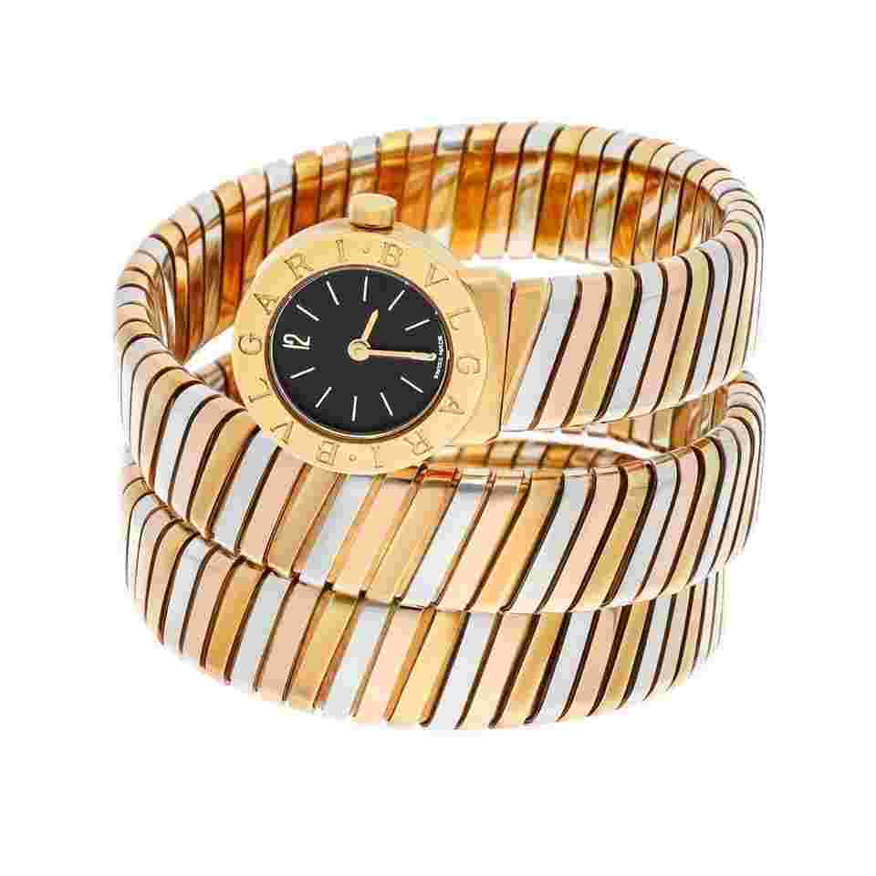 Bulgari
                           
                                 Vintage Serpenti Tubogas Quartz 19mm 18k Tri-Color Ladies Watch BB 19 1T