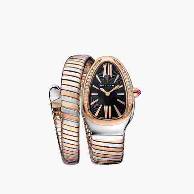 Bulgari Serpenti
                           
                                 Tubogas Quartz 18k RoseGold/Stainless Steel Ladies Watch 102098