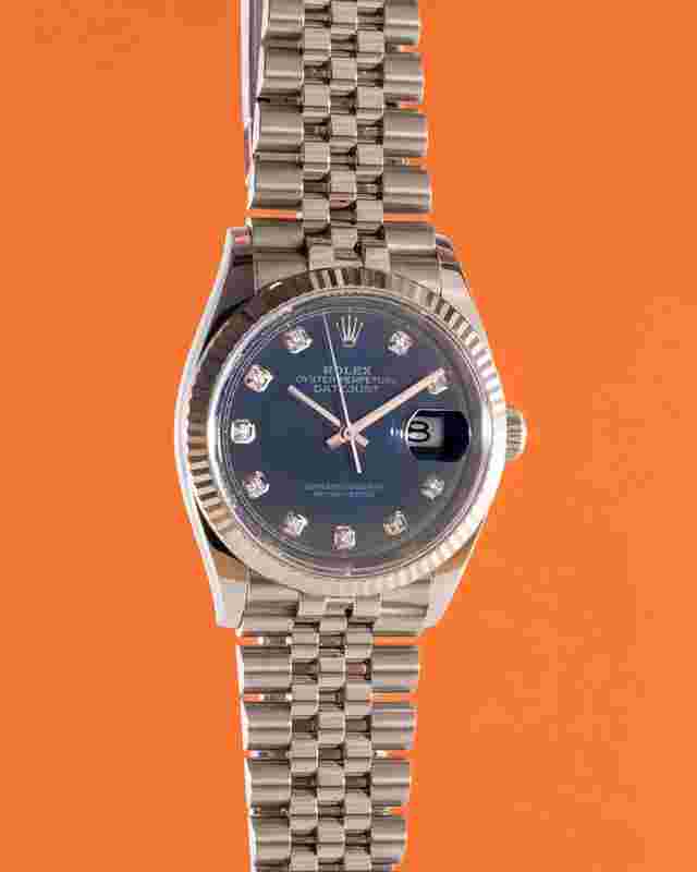 Rolex Datejust 36
                           
                                 36mm 126234 Blue Diamond Dial on Jubilee and Fluted 2020