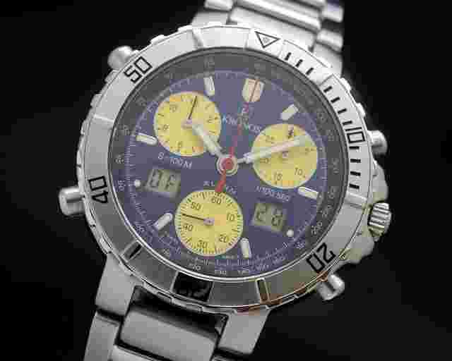 Kronos K100 Ana-Digi New Old Stock chronograph vintage hidden treasure NOS SERVICED WARRANTY With an ETA 251.265 used by Omega Tag-Heuer Tissot etc.