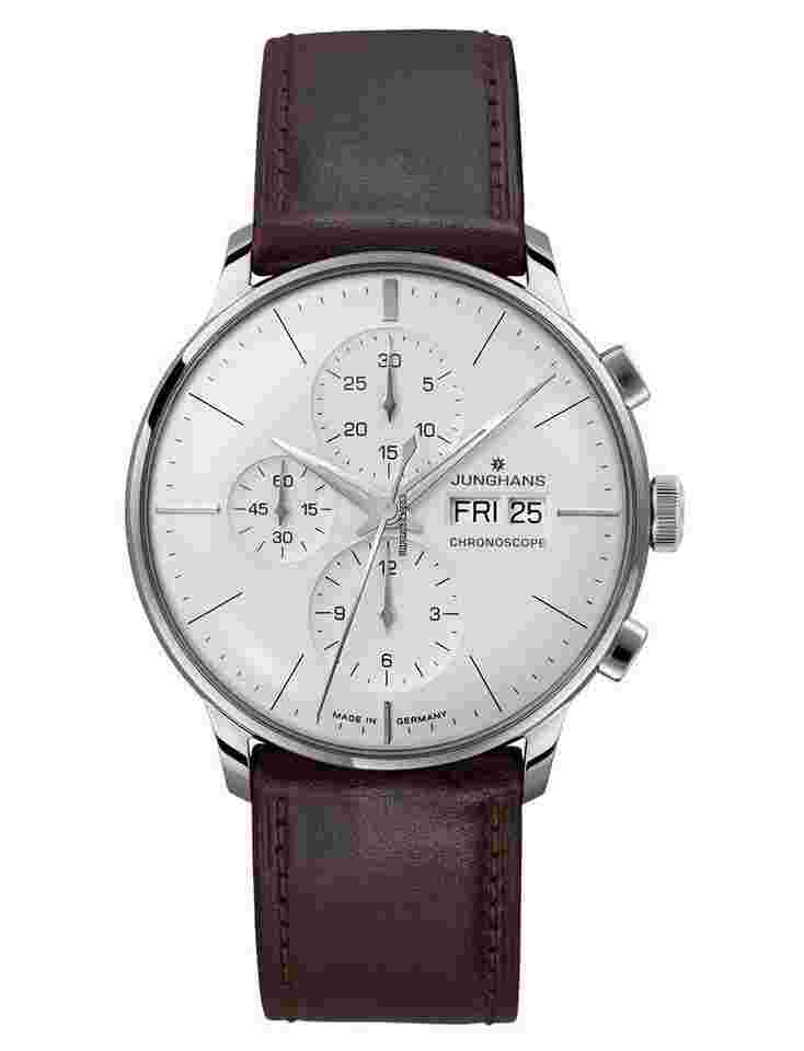 Junghans Meister Chronoscope
                           
                                 40.7 mm White Dial Leather Strap Watch 27/4120.03