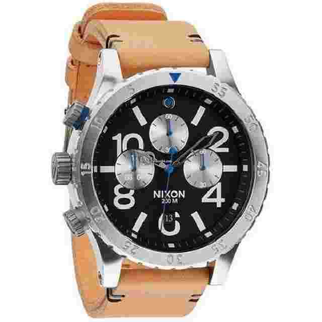 Nixon
                           
                                 Men's 48-20 Chronograph Black Dial Tan Leather Men's Watch A363 1602