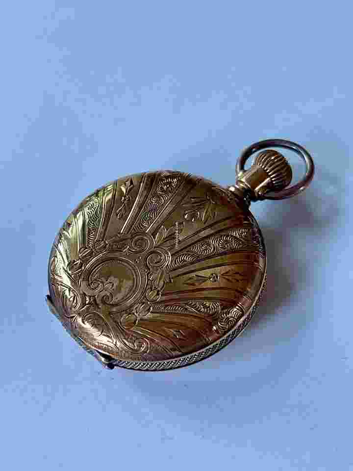 Elgin
                           
                                 Solid 14K(585) Hunter Porcelain Two Tone Dial Doctors Medicare Antique Pocket Watch