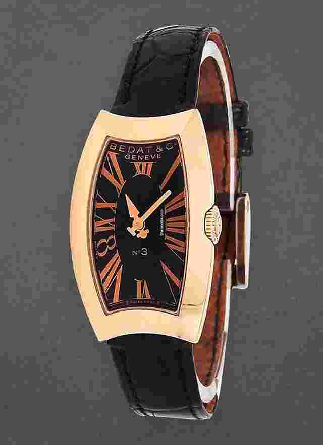 Bedat & Co Nº3
                           
                                 No. 3 in Rose Gold on Black Leather Strap with Black Dial