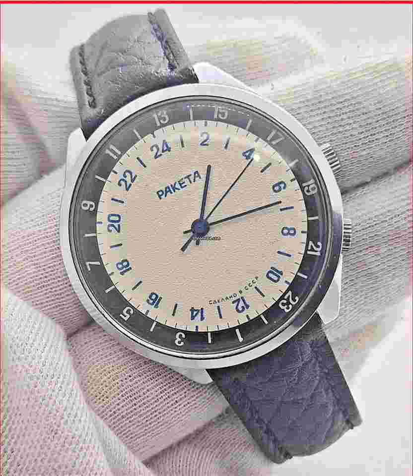Raketa
                           
                                 Mint Vintage Soviet 24H Made In USSR Manual Wind 40mm Men's