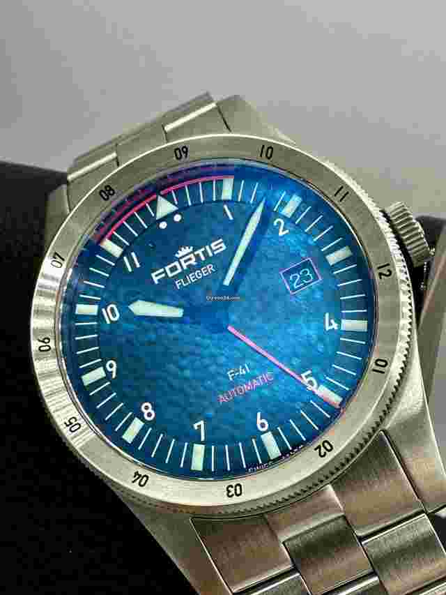 Fortis
                           
                                 F-41 Flieger Swiss Automatic 41mm Liberty Blue Dial 200m As-New Warranty
