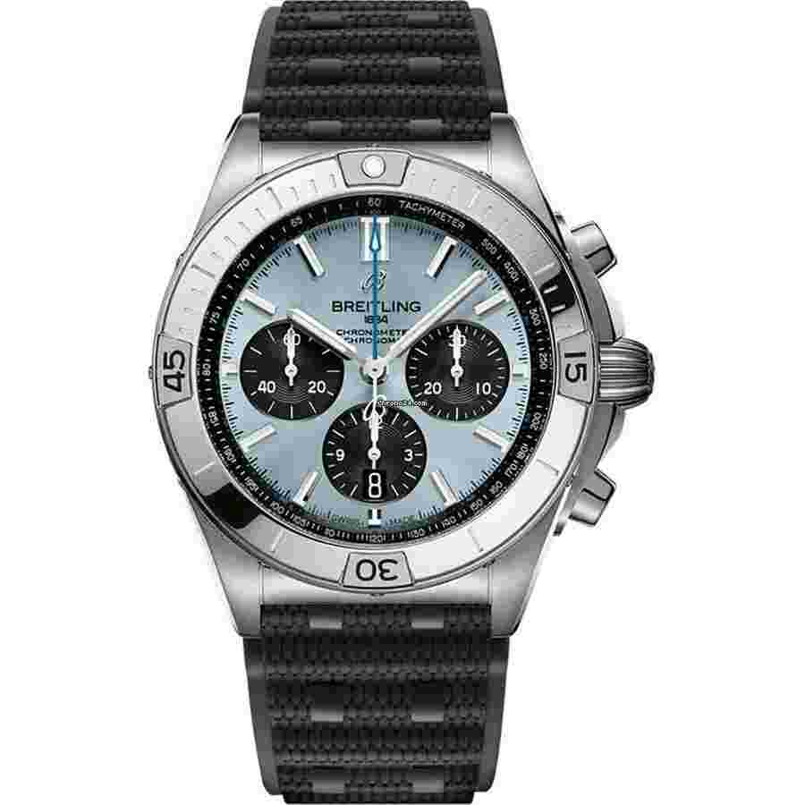 Breitling Chronomat 42
B01 42mm PB0134101C1S2 Stainless Steel With Black Rubber Watch Ice Blue Dial 2024