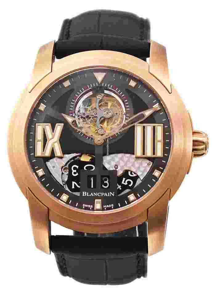Blancpain L-Evolution
                           
                                 Tourbillon Grande Date in Rose Gold on Black Crocodile Leather Strap with Black Dial
