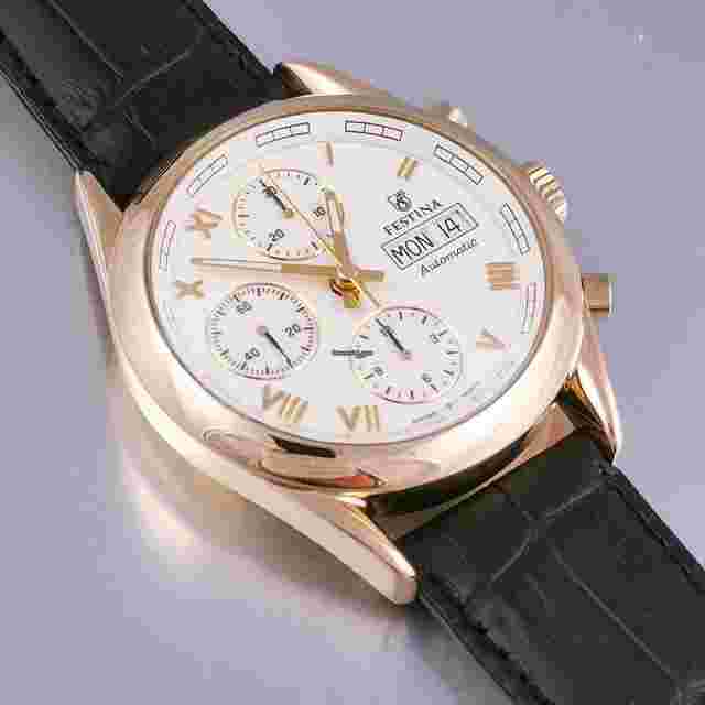 Festina
                           
                                 Chronograph Day Date Automatik 18K / 750 Gold Herrenuhr