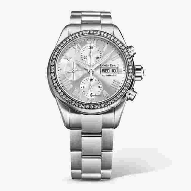 Louis Erard Héritage
                           
                                 Diamond Chronograph Silver Dial Stainless Steel Men's Automatic Watch