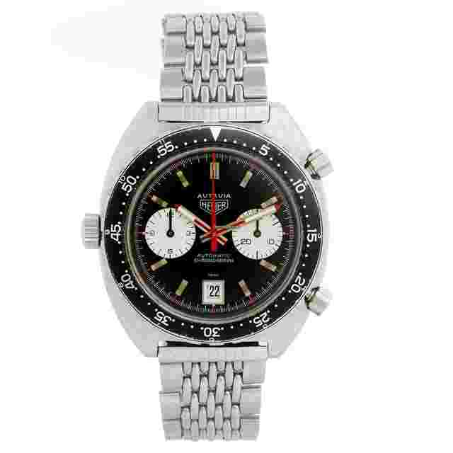 Heuer
                           
                                 "Derek Bell" Autavia Stainless Steel Men's Watch ref 1163 MH Vintage 1970's
