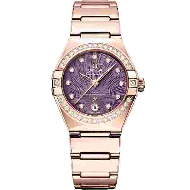 Omega Constellation
                           
                                 2025 New Constellation Purple Dial Sedna gold 29 mm