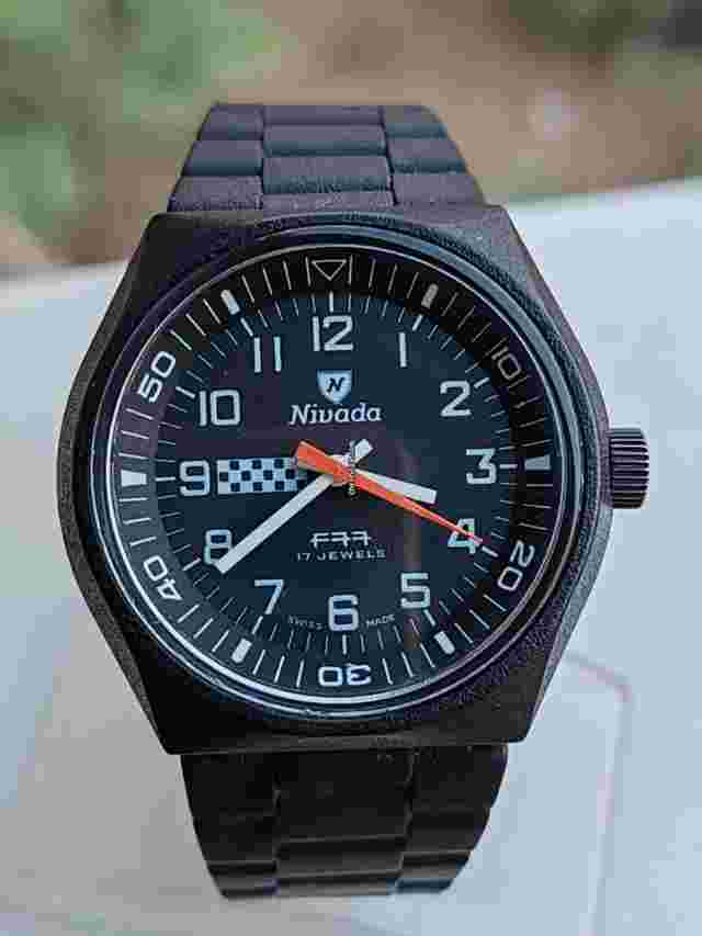 Nivada
                           
                                 F77 Plastic Watch Water & Shock resistant Vintage - Rare.