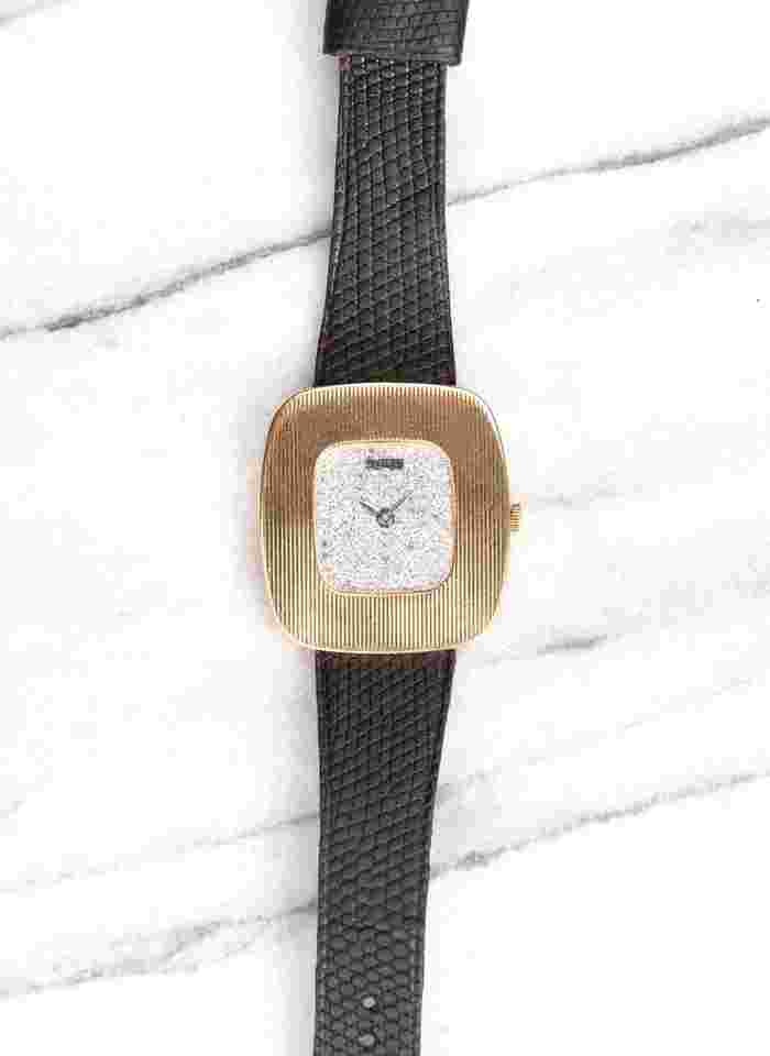 Piaget
                           
                                 Reference 99022 Vintage 1980s Manual Wind 18K Yellow Gold Diamond Pave Dial.