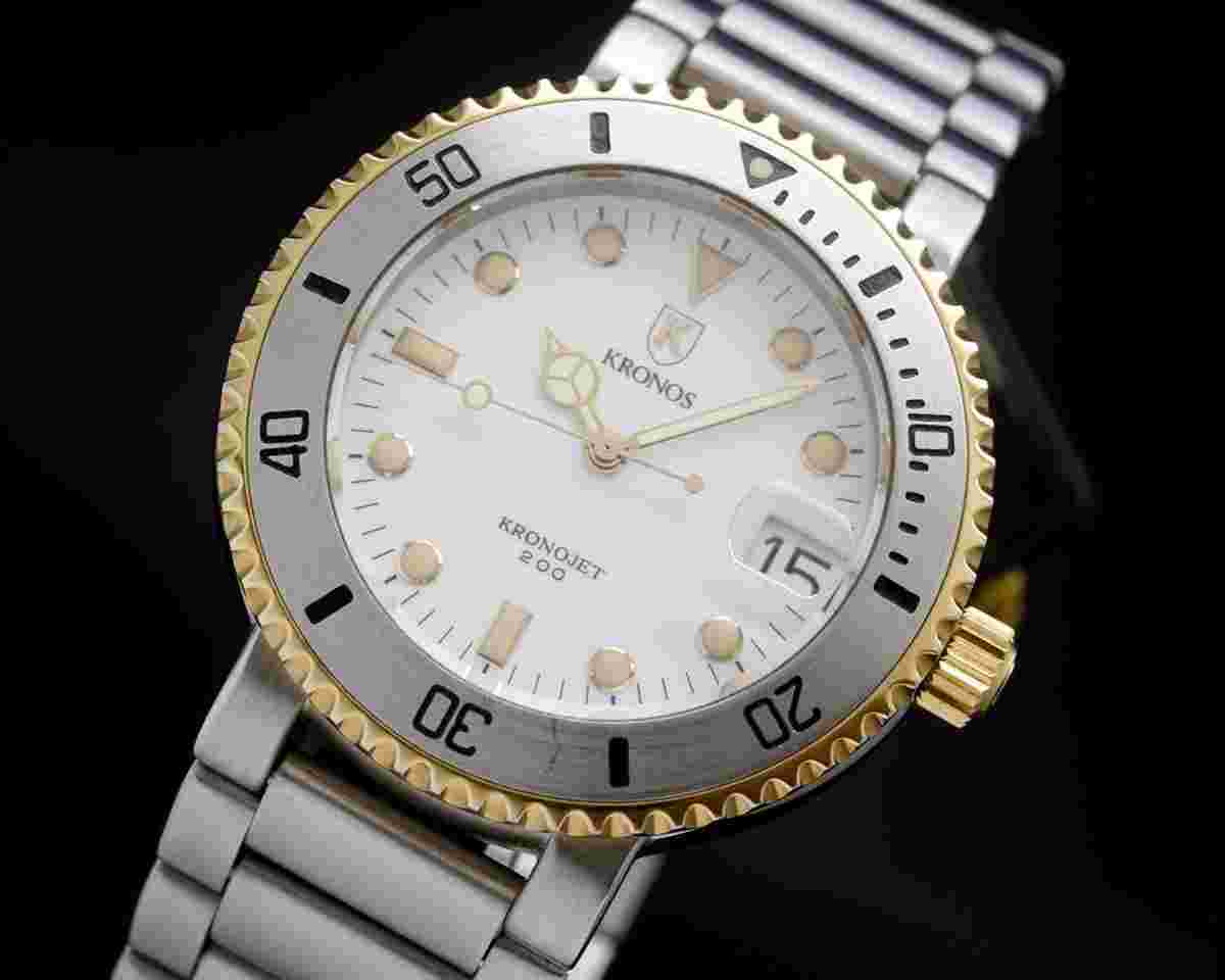 Kronos Kronojet 200 New Old Stock Diver ETA 955.112 vintage NOS SERVICED WARRANTY 