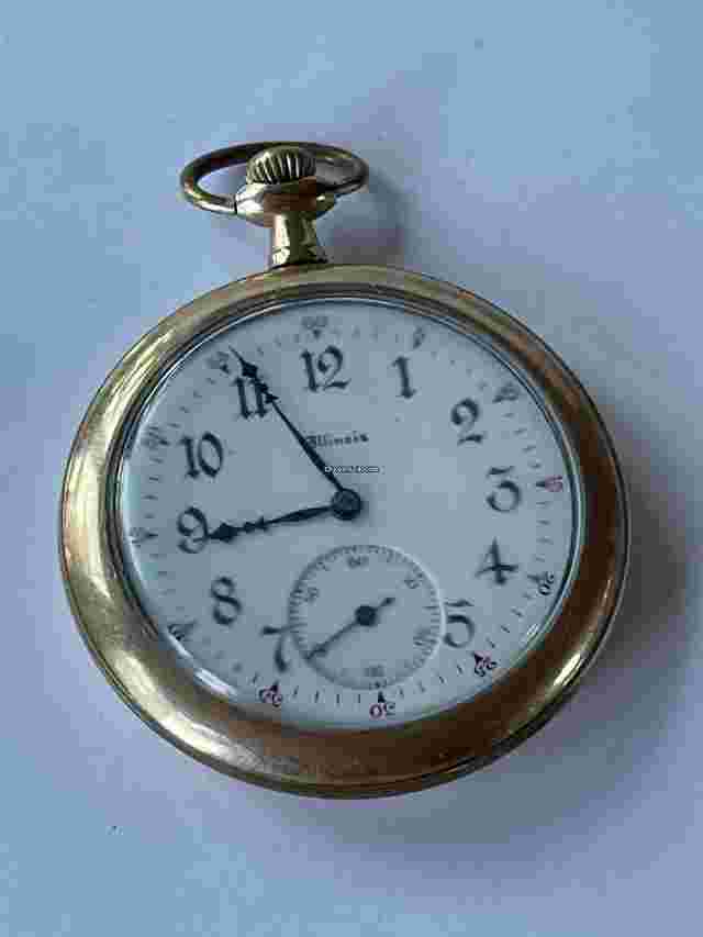 Illinois
                           
                                 Gold Filled Warranted 20 Years Doctors Medical Two Tone Porcelain Dial Pocket Watch