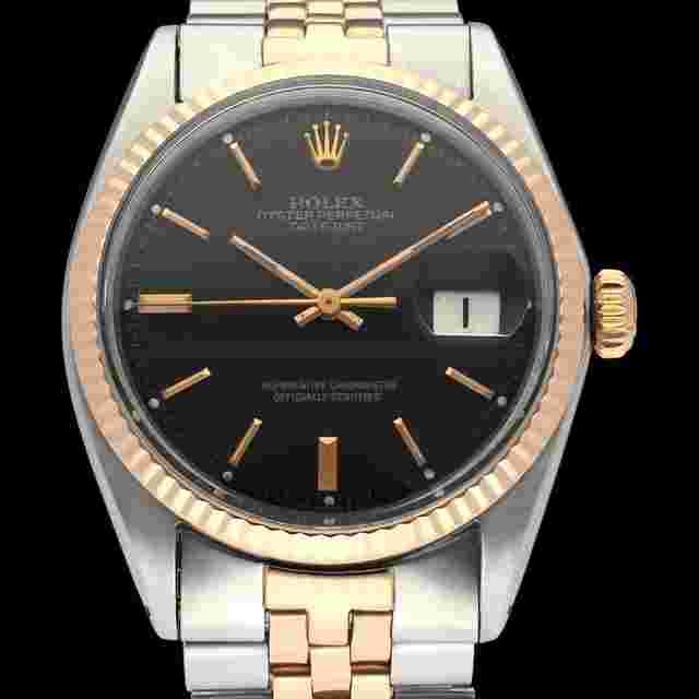 Rolex Datejust 36
                           
                                 1601 / Black Sigma Dial Two-Tone / Rose Gold Steel / Jubilee / 36mm / 1972