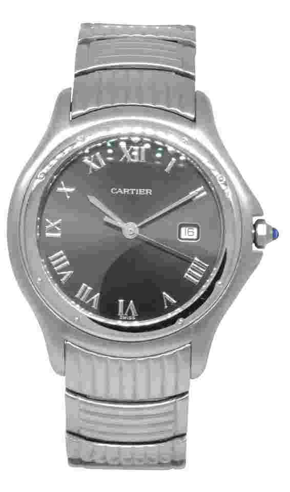 Cartier Cougar
                           
                                 Panthere Cougar Steel Black Dial Ladies 33mm Quartz Watch 120000 R
