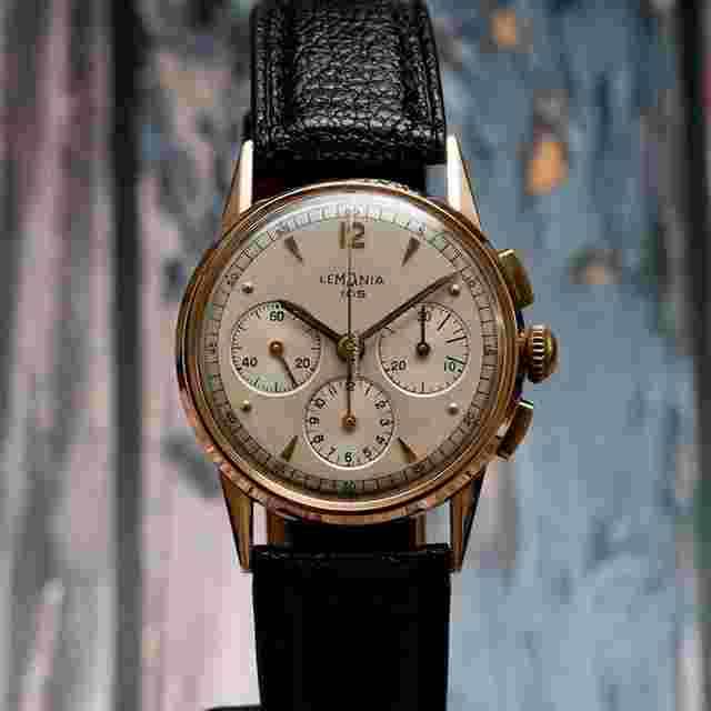 Lemania
                           
                                 Chronograph 105 Yellow Gold 18K 2 Year Warranty 1950