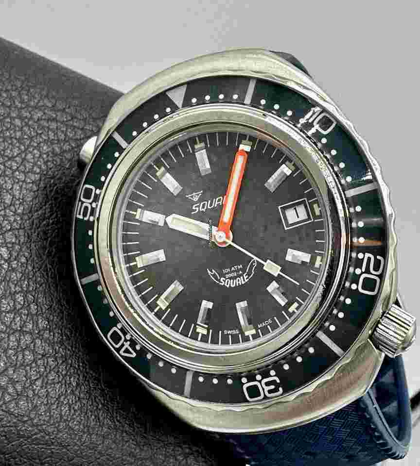 Squale
                           
                                 Rare Squale Professional 101 Atmos Ref 2002A Blue/Grey 1000m Diver 44mm Swiss