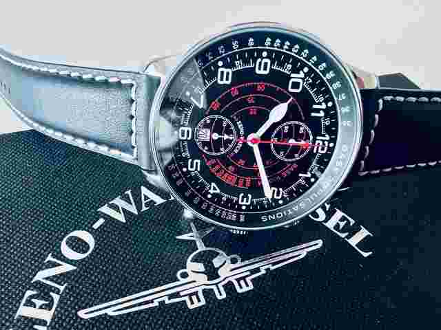 Zeno-Watch Basel Retro X-Large Pilot Chrono Pulsometer - Full Set - BNIB Stoppwatch with Tachy and Pulsometer indication 44mm diam.