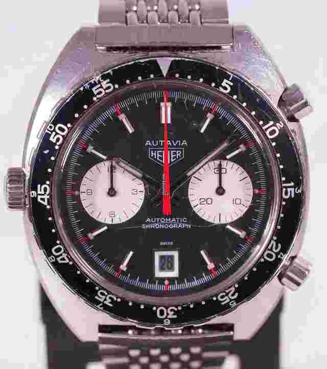Heuer
                           
                                 Autavia Panda Dial Guy Freres Bracelet Papers 1970 1163
