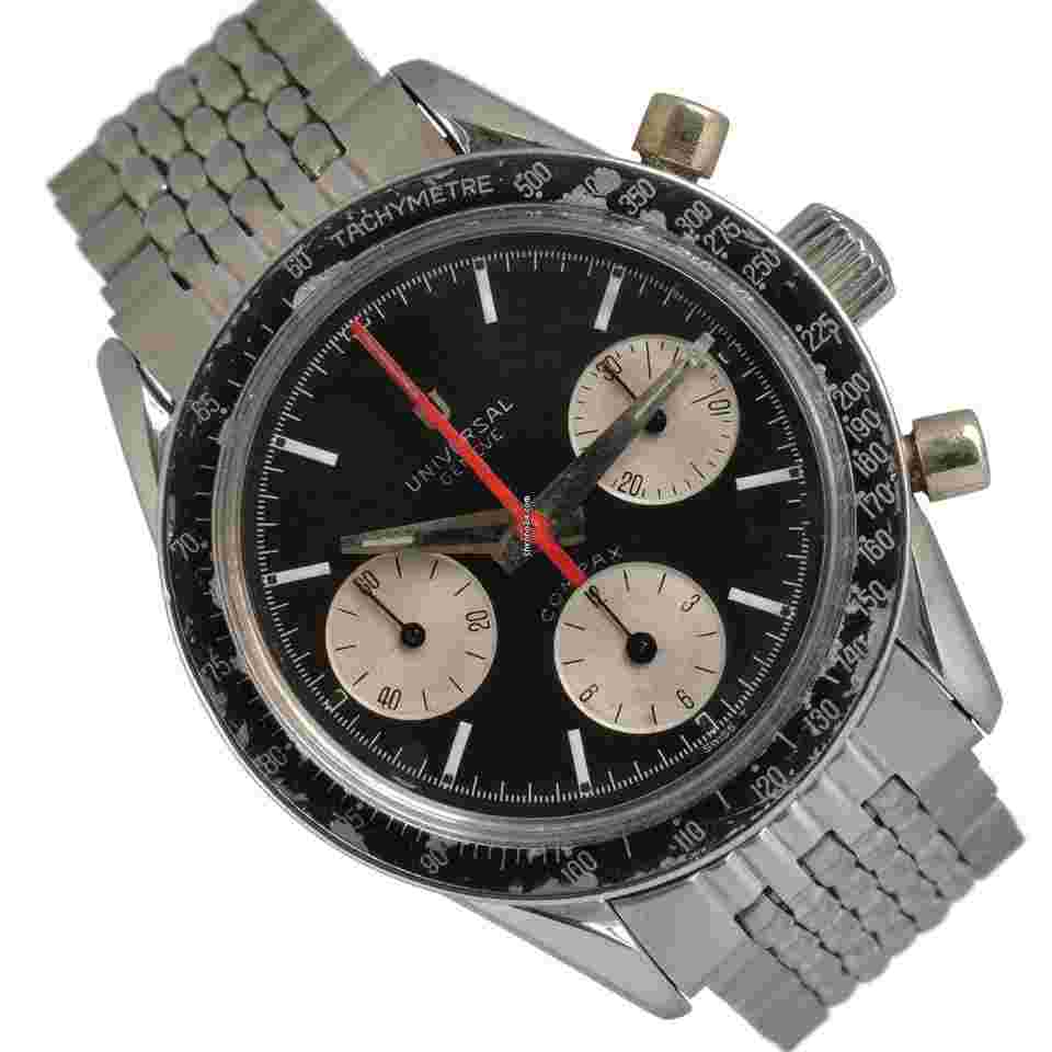 Universal Genève Compax
885103/02 chronograph "Nina Rindt" Panda black dial 1965’s