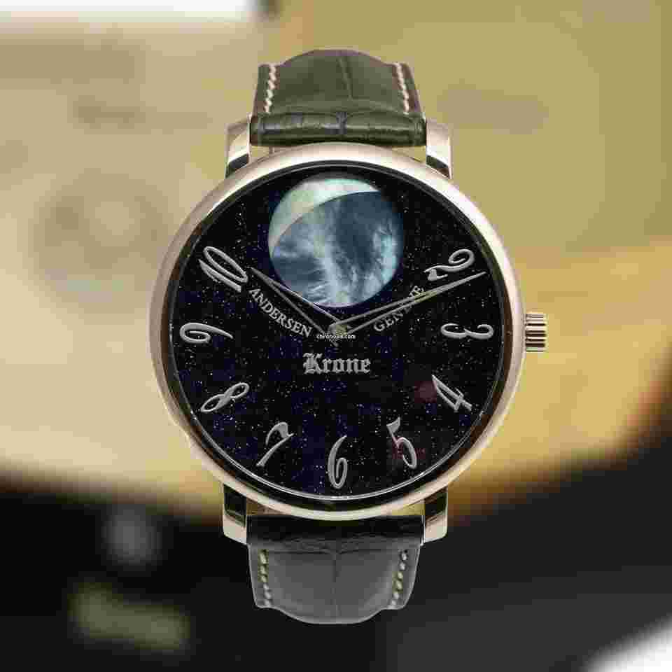 Andersen Genève
                           
                                 FULL SET - Krone Kamar La Grande Lune Midnight Blue Aventurine Dial 18K Gold 45 mm