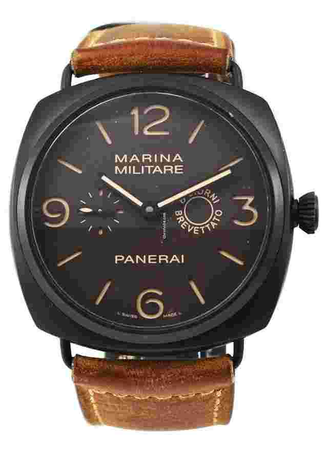Panerai Radiomir
                           
                                 PAM 339 - Radiomir 8 Giorni Brevattato in Black Ceramic Composite on Brown Calfskin Leather Strap Limited to 1500 pcs - Circa 2012