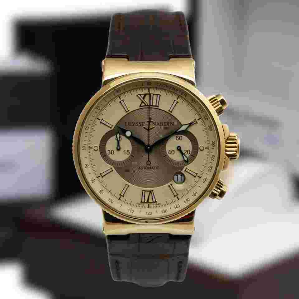 Ulysse Nardin Marine Chronograph
                           
                                 FULL SET - Maxi Marine Chronograph Rose Gold 356-66 41 mm