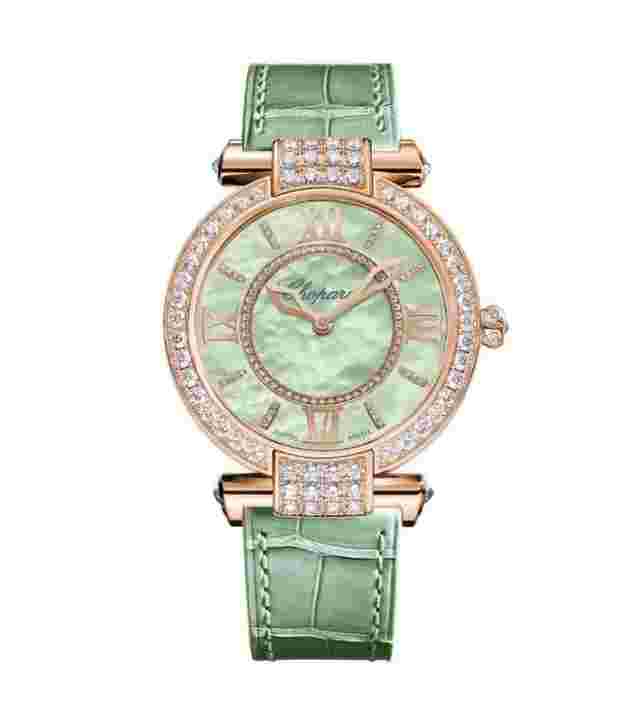 Chopard Imperiale
                           
                                 Green Mother of Pearl Dial Diamond Leather Strap 36 mm 384242-5022 Joaillerie