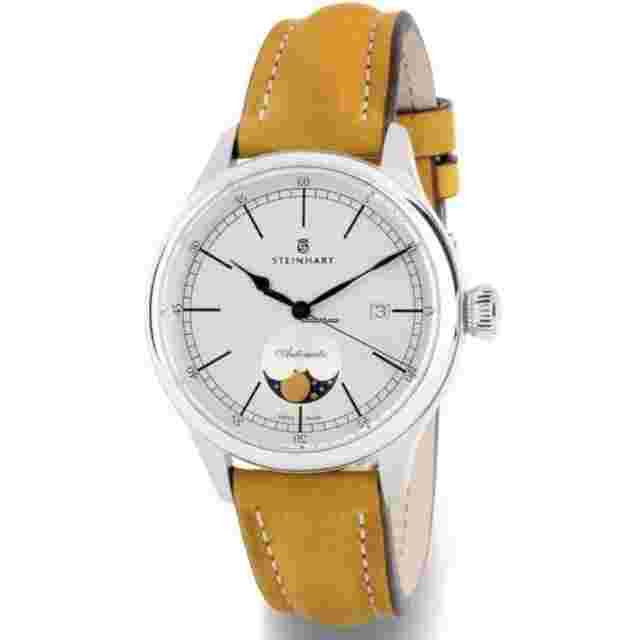 Steinhart
                           
                                 Marine Moon Phase Silver Swiss 42mm Luxury Dress Watch 105-1220