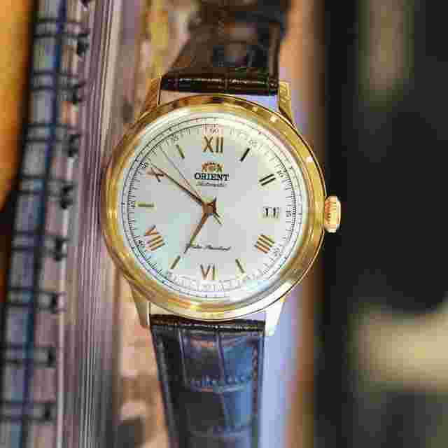 Orient Bambino
                           
                                 FAC00007W 40.5mm Orient automatic men's watch leather band
